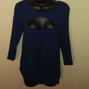 Lane Bryant open chest casual sweater blue size